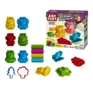Child playing with a clay set, molding animal shapes.